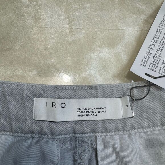 IRO PARIS FRANCE Pleated Senti Gray Denim Skirt 20s NWT 36 - Picture 11 of 13